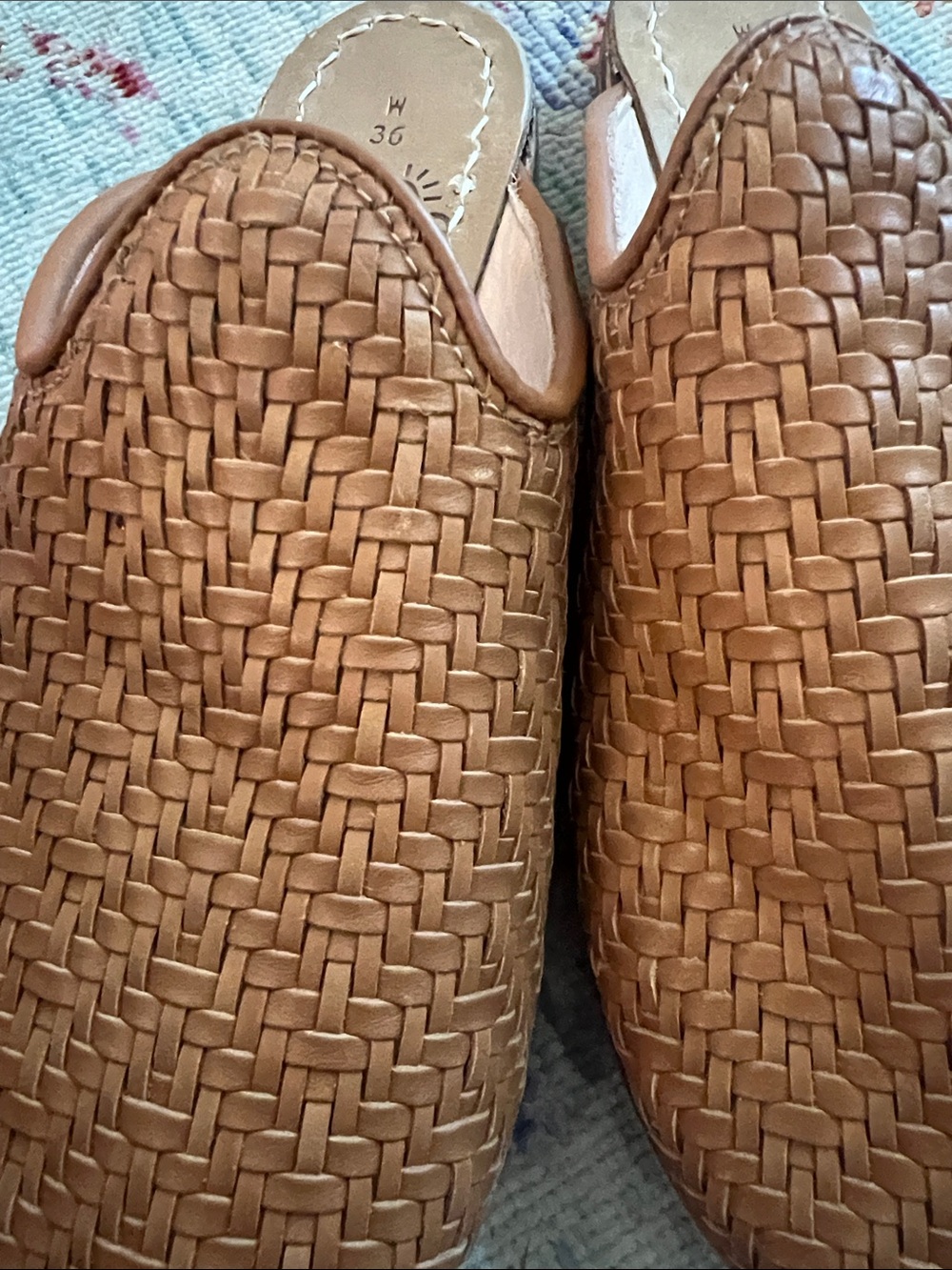 Sabah Woven Slip-On Mules in Cognac - Picture 5 of 5